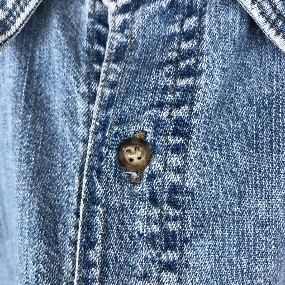 80s-90'S Guess Jeans Long-Sleeve Denim Shirt, Made in USA, Men's Size M (approx.), Vintage cotton blue type Vintage Second Hand