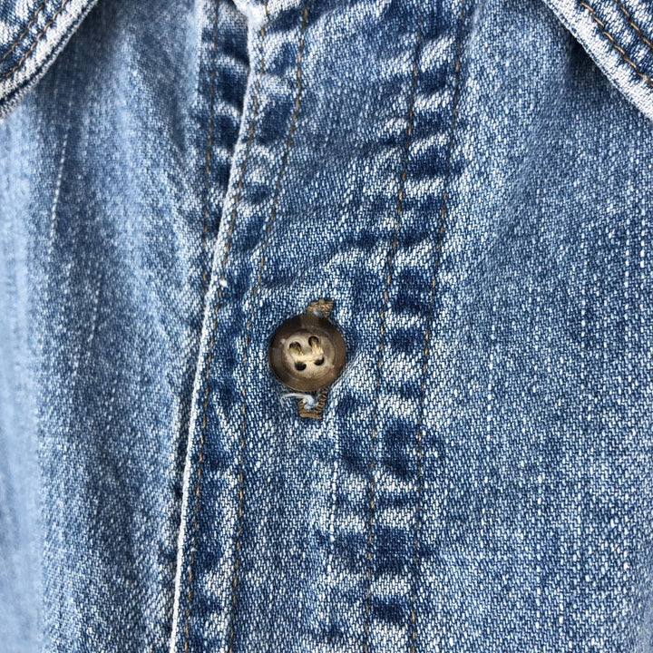 80s-90'S Guess Jeans Long-Sleeve Denim Shirt, Made in USA, Men's Size M (approx.), Vintage cotton blue type Vintage Second Hand