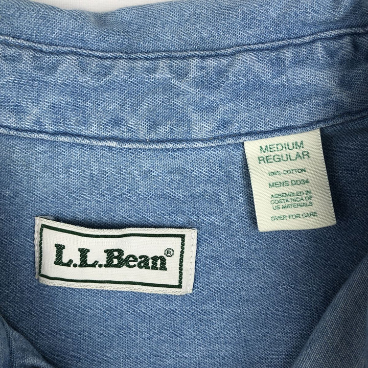 Vintage LLBean long-sleeved denim shirt from the 1990s, men's size M. cotton blue type Vintage Second Hand