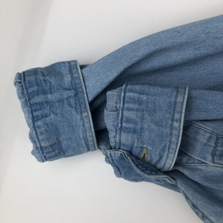 Vintage LLBean long-sleeved denim shirt from the 1990s, men's size M. cotton blue type Vintage Second Hand