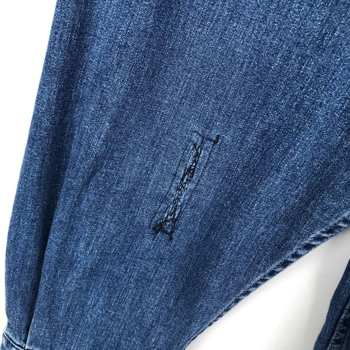 1990'S Eddie Bauer Denim Long-Sleeve Button-Down Denim Shirt, Men's Size L (approx.) cotton blue type Vintage Second Hand