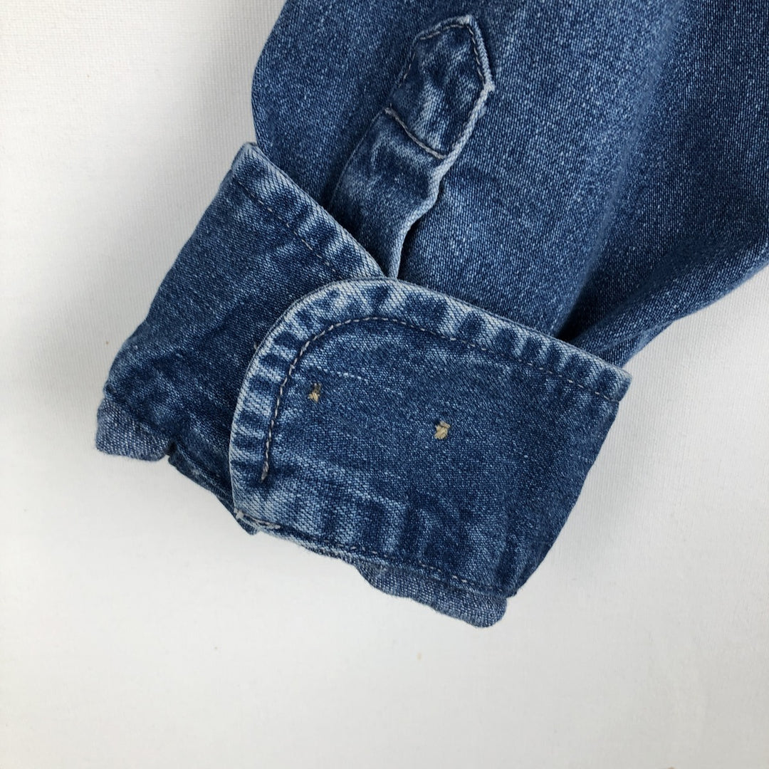 1990'S Eddie Bauer Denim Long-Sleeve Button-Down Denim Shirt, Men's Size L (approx.) cotton blue type Vintage Second Hand