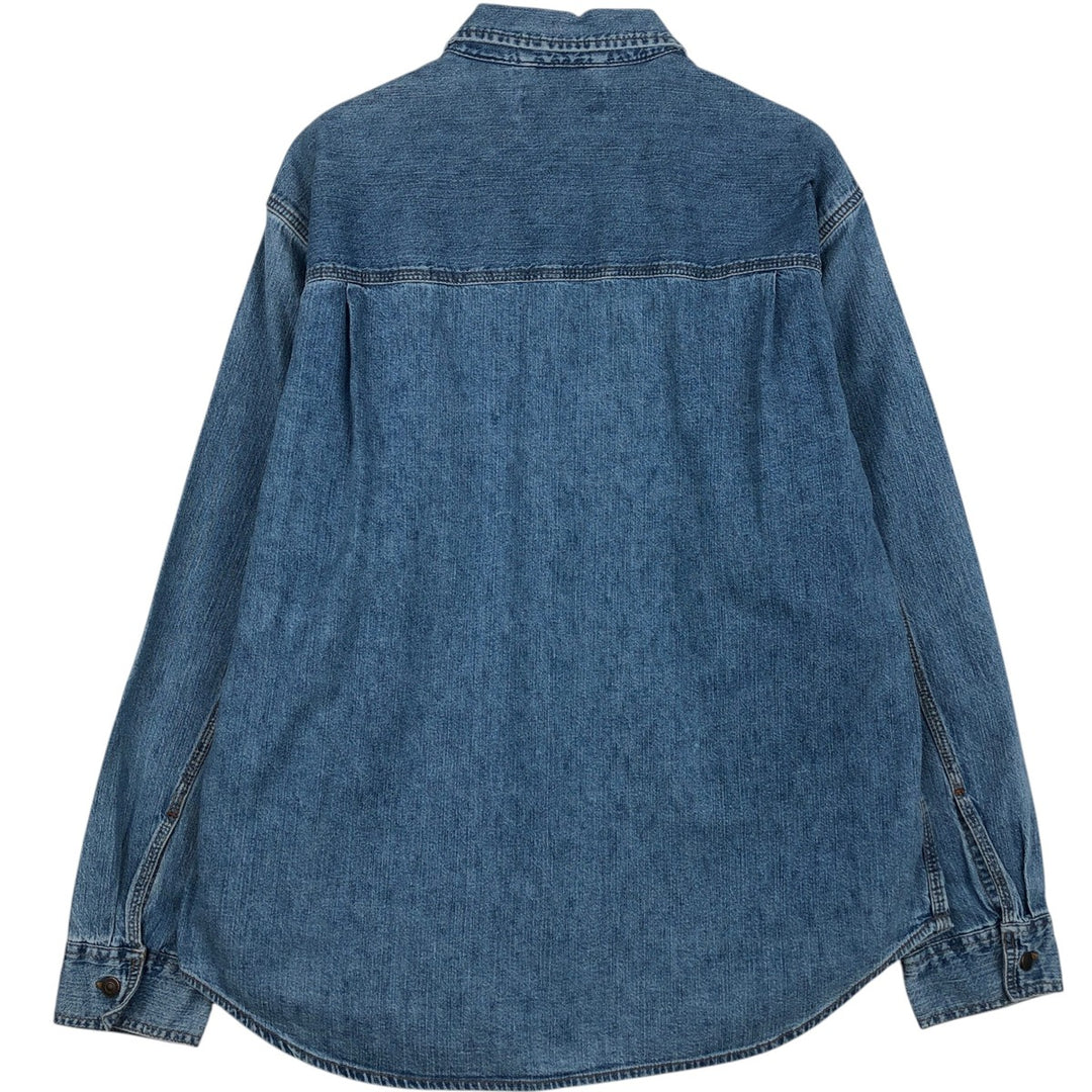 Levi's LEVI STRAUSS Signature Logo Patch Long-Sleeve Denim Shirt, Men's Size L (approx.) cotton blue type Vintage Second Hand