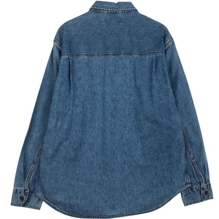Levi's LEVI STRAUSS Signature Logo Patch Long-Sleeve Denim Shirt, Men's Size L (approx.) cotton blue type Vintage Second Hand