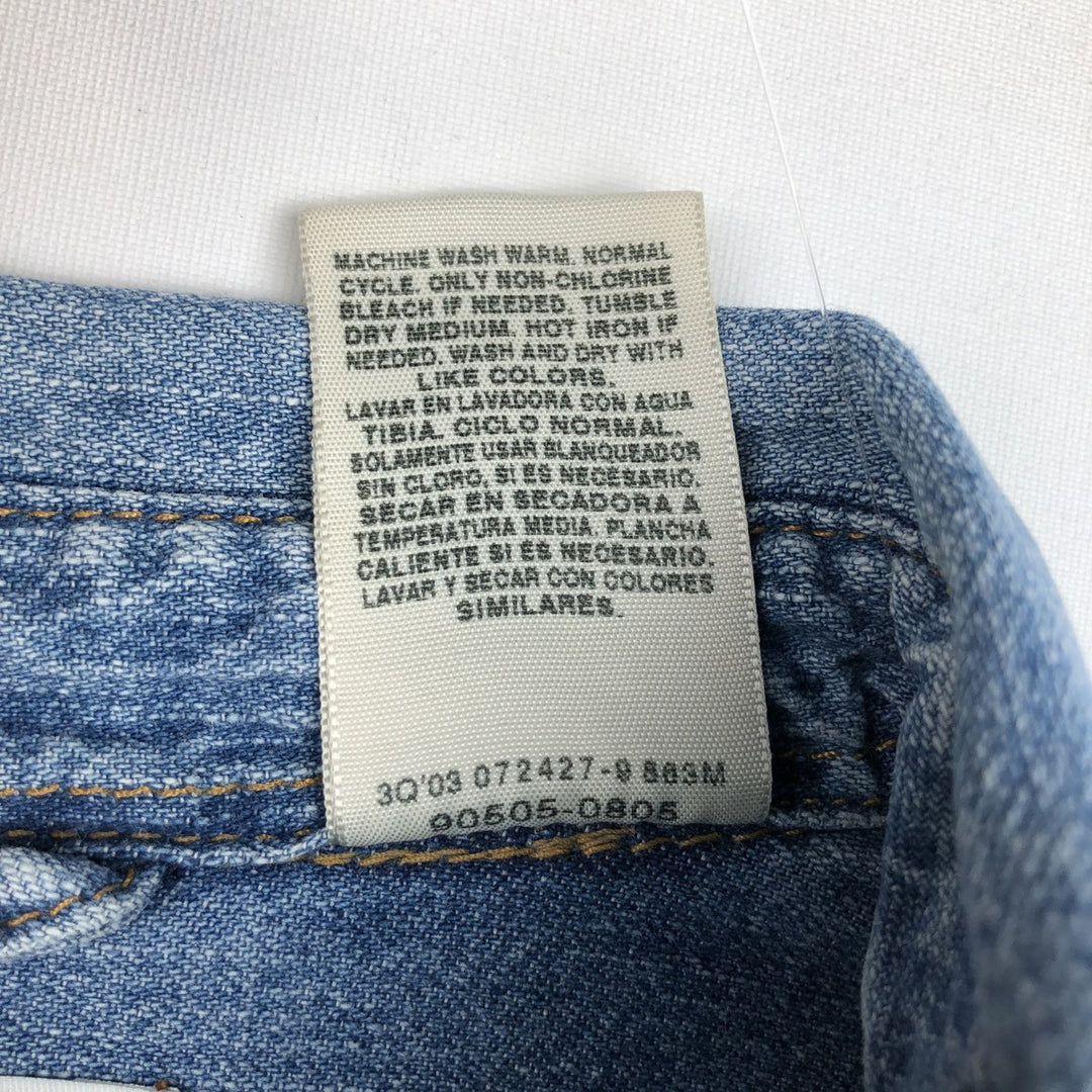 Levi's LEVI STRAUSS Signature Logo Patch Long-Sleeve Denim Shirt, Men's Size L (approx.) cotton blue type Vintage Second Hand