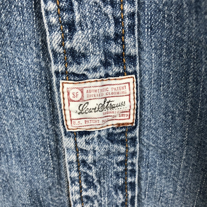 Levi's LEVI STRAUSS Signature Logo Patch Long-Sleeve Denim Shirt, Men's Size L (approx.) cotton blue type Vintage Second Hand