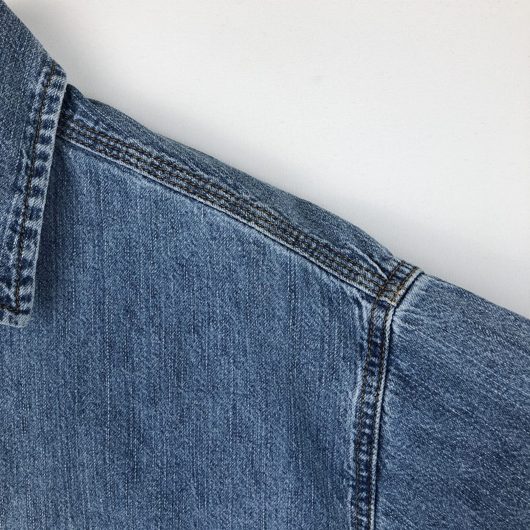 Levi's LEVI STRAUSS Signature Logo Patch Long-Sleeve Denim Shirt, Men's Size L (approx.) cotton blue type Vintage Second Hand