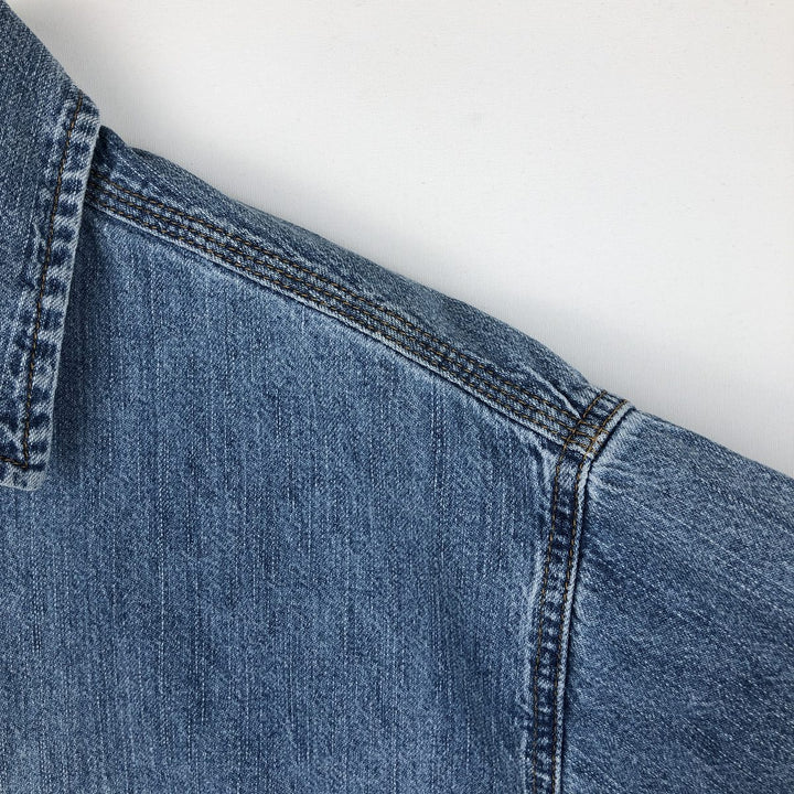 Levi's LEVI STRAUSS Signature Logo Patch Long-Sleeve Denim Shirt, Men's Size L (approx.) cotton blue type Vintage Second Hand