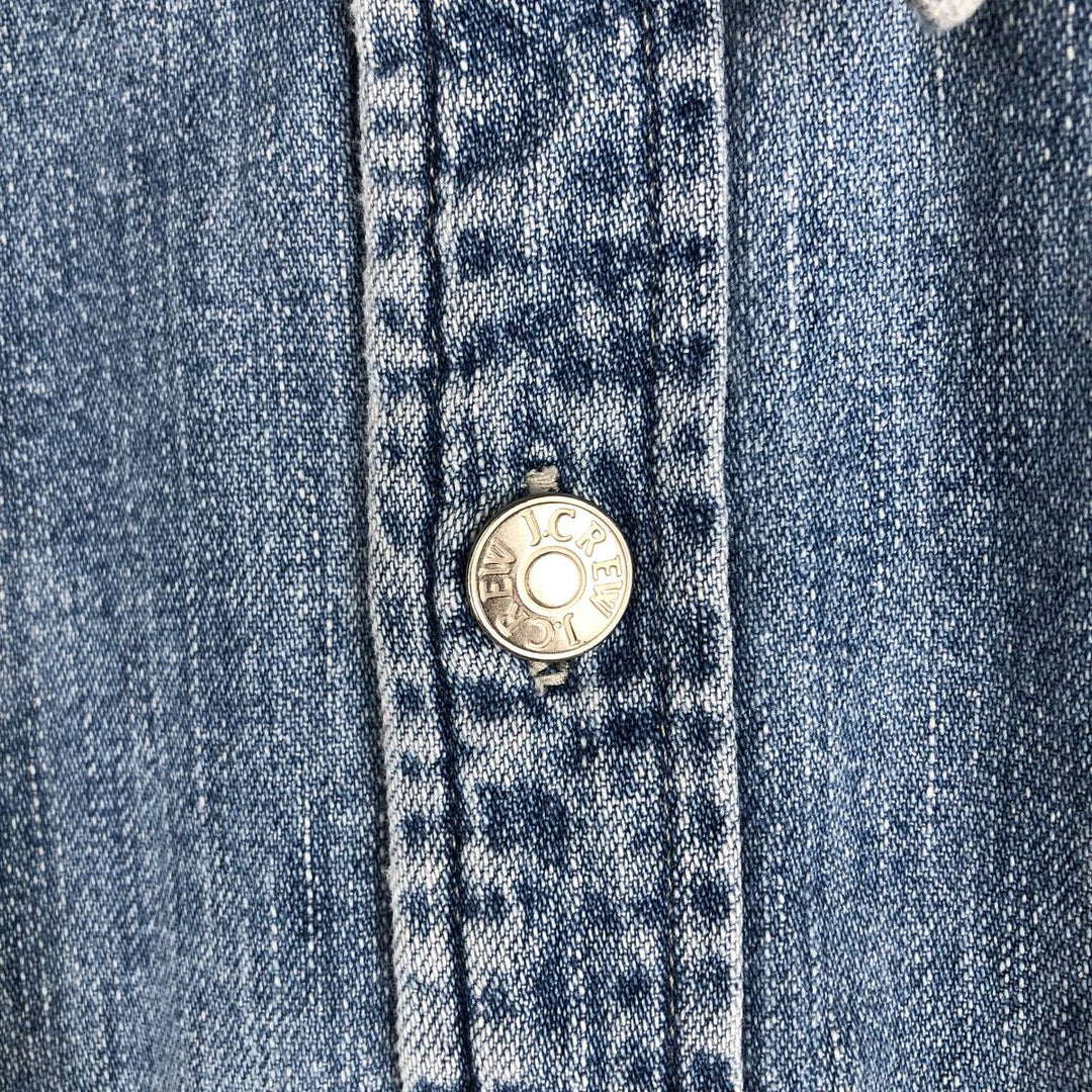 90'S J.Crew Long-Sleeve Denim Shirt, Men's Size L (approx.), Vintage cotton blue type Vintage Second Hand