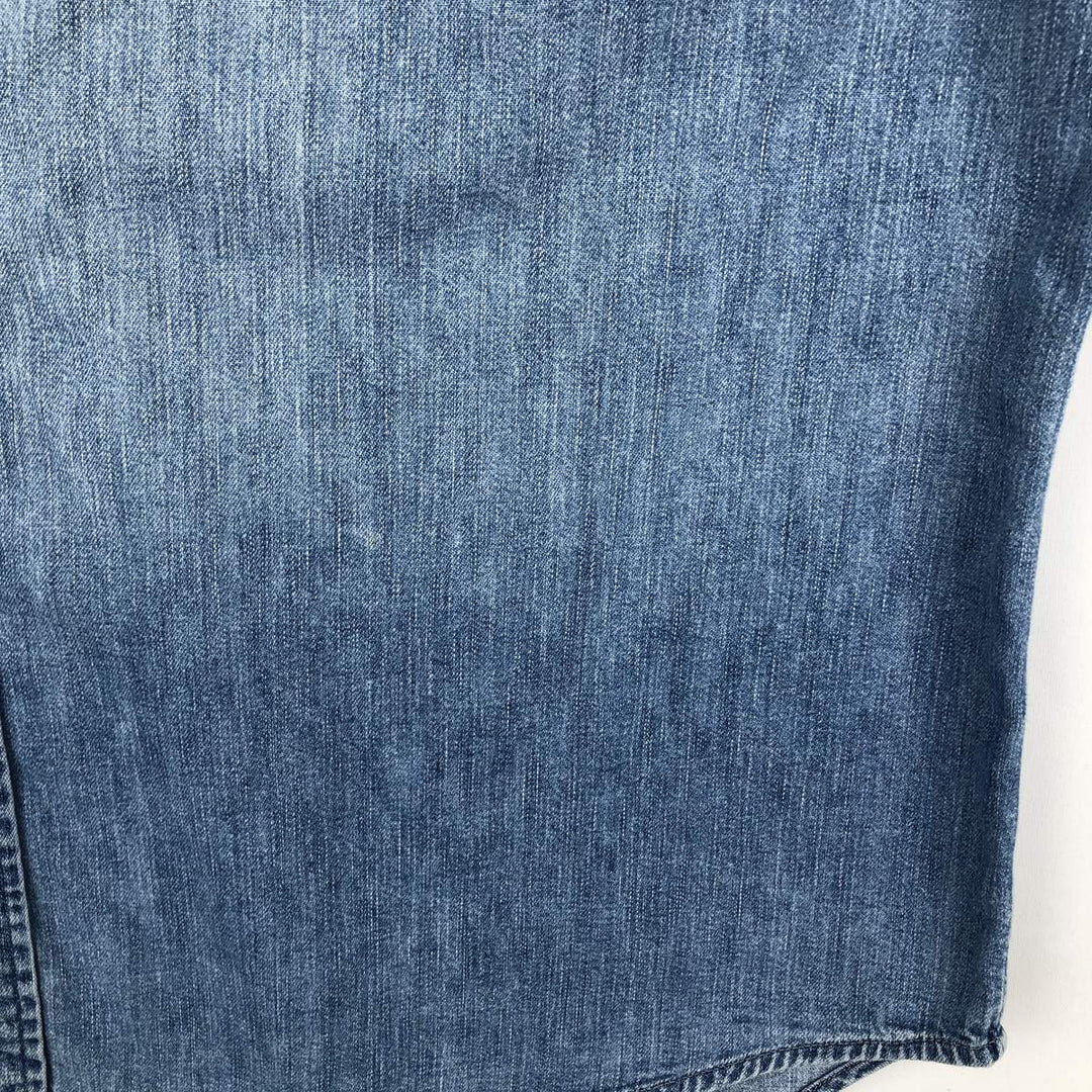 90'S J.Crew Long-Sleeve Denim Shirt, Men's Size L (approx.), Vintage cotton blue type Vintage Second Hand