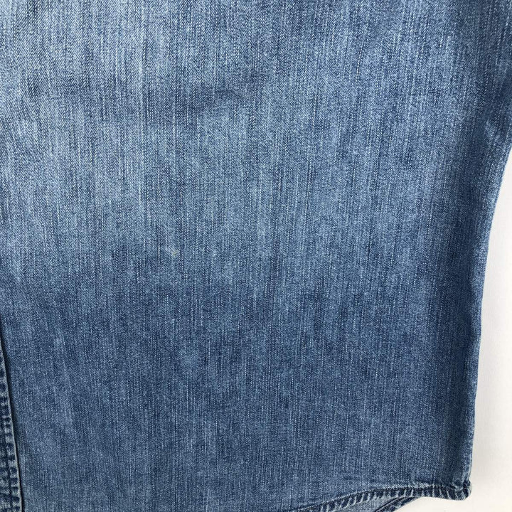 90'S J.Crew Long-Sleeve Denim Shirt, Men's Size L (approx.), Vintage cotton blue type Vintage Second Hand