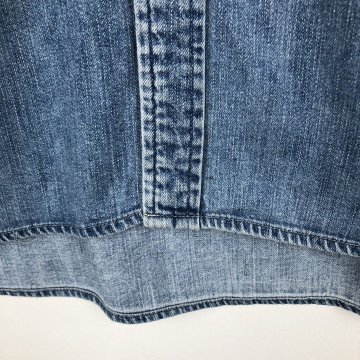 90'S J.Crew Long-Sleeve Denim Shirt, Men's Size L (approx.), Vintage cotton blue type Vintage Second Hand