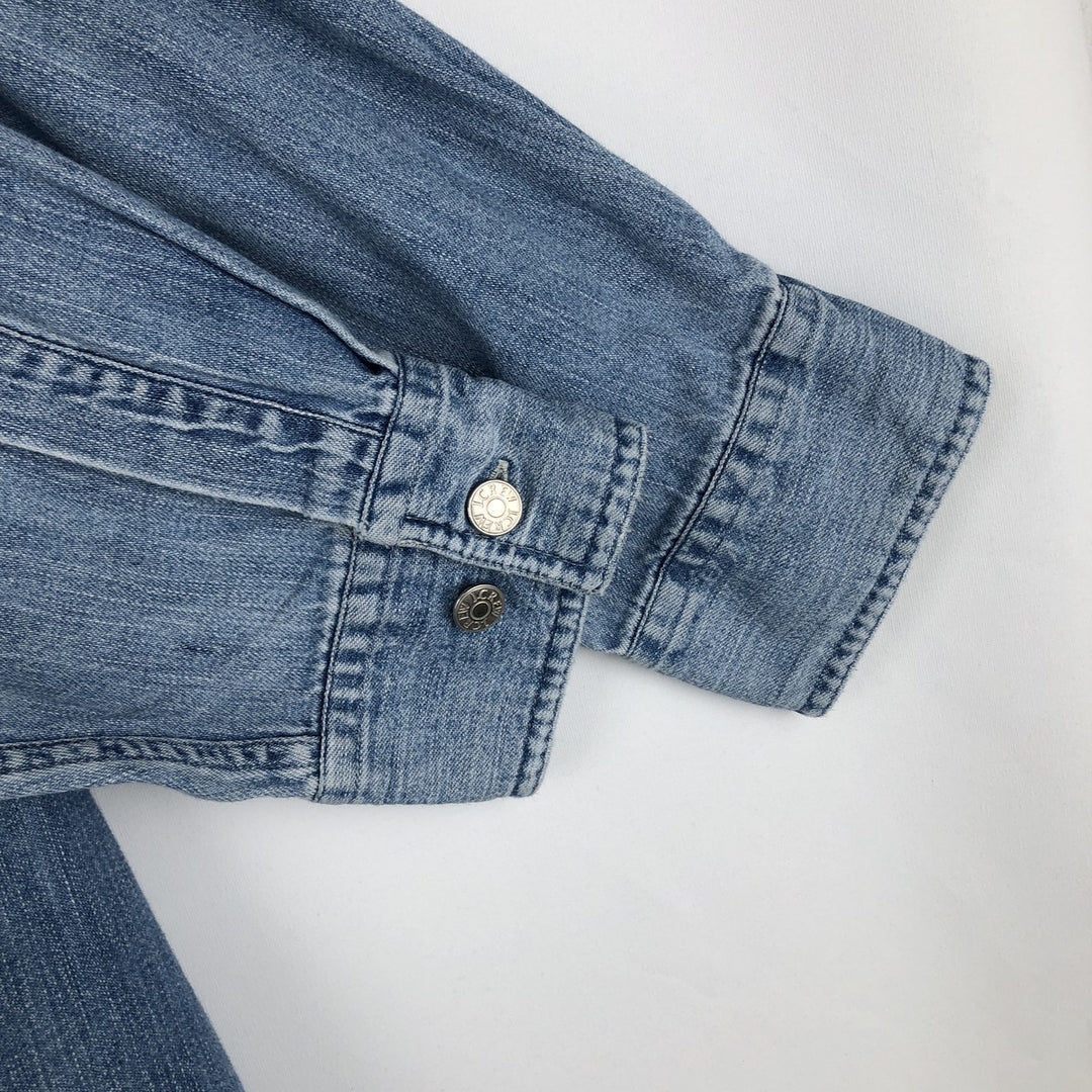90'S J.Crew Long-Sleeve Denim Shirt, Men's Size L (approx.), Vintage cotton blue type Vintage Second Hand