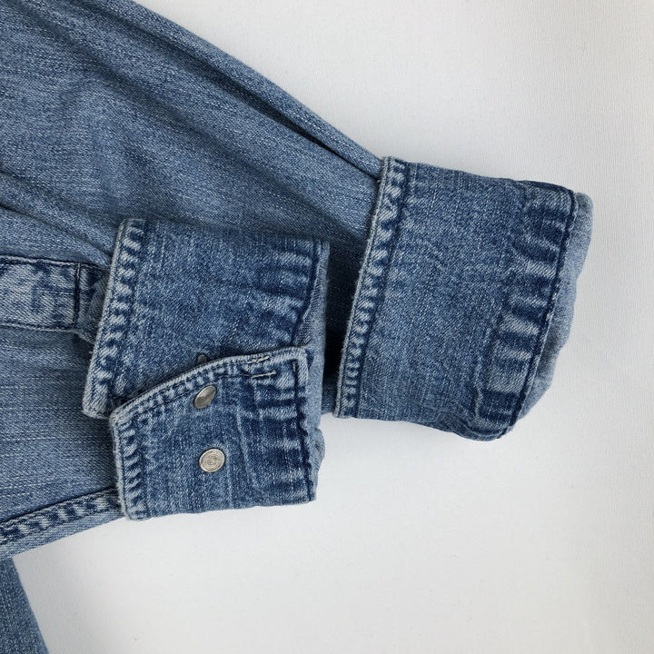 90'S J.Crew Long-Sleeve Denim Shirt, Men's Size L (approx.), Vintage cotton blue type Vintage Second Hand