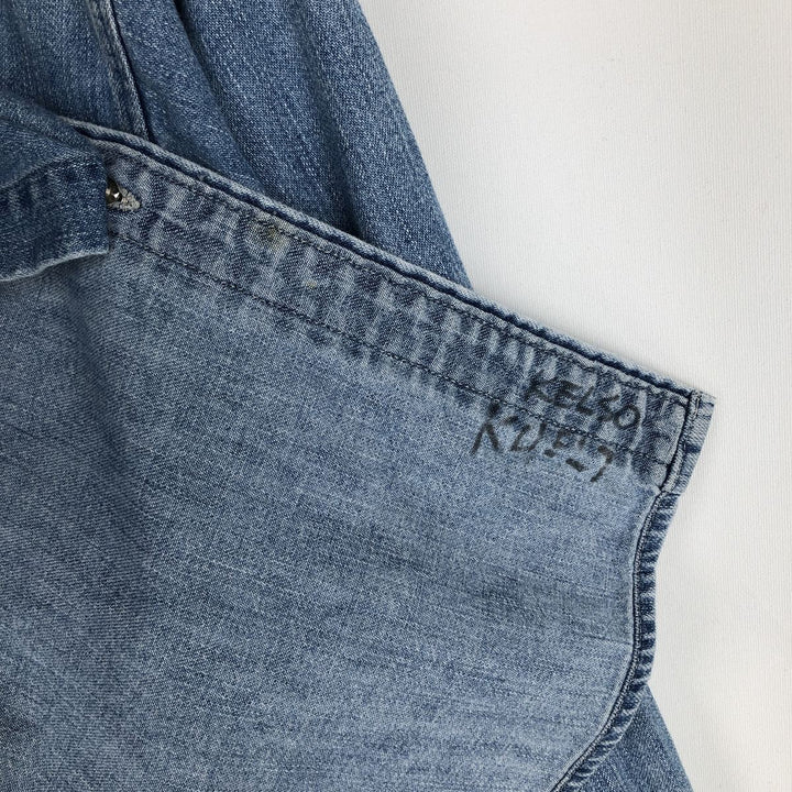 90'S J.Crew Long-Sleeve Denim Shirt, Men's Size L (approx.), Vintage cotton blue type Vintage Second Hand