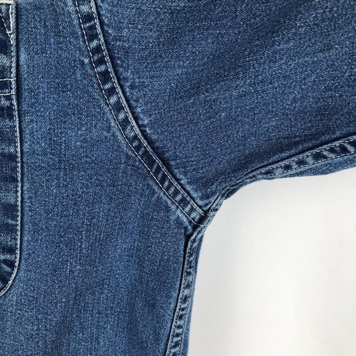 90s-00'S Eddie Bauer Long-Sleeve Button-Down Denim Shirt, Men's Size M (Equivalent), Vintage cotton blue type Vintage Second Hand
