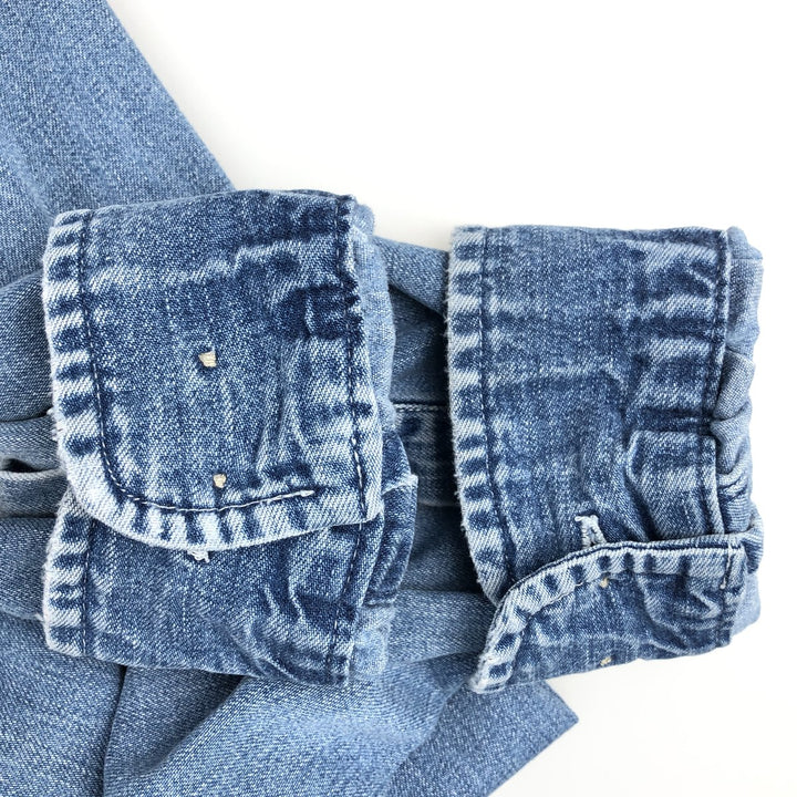 1990'S Eddie Bauer Long-Sleeve Button-Down Denim Shirt, Men's Size L (Equivalent), Vintage cotton blue type Vintage Second Hand