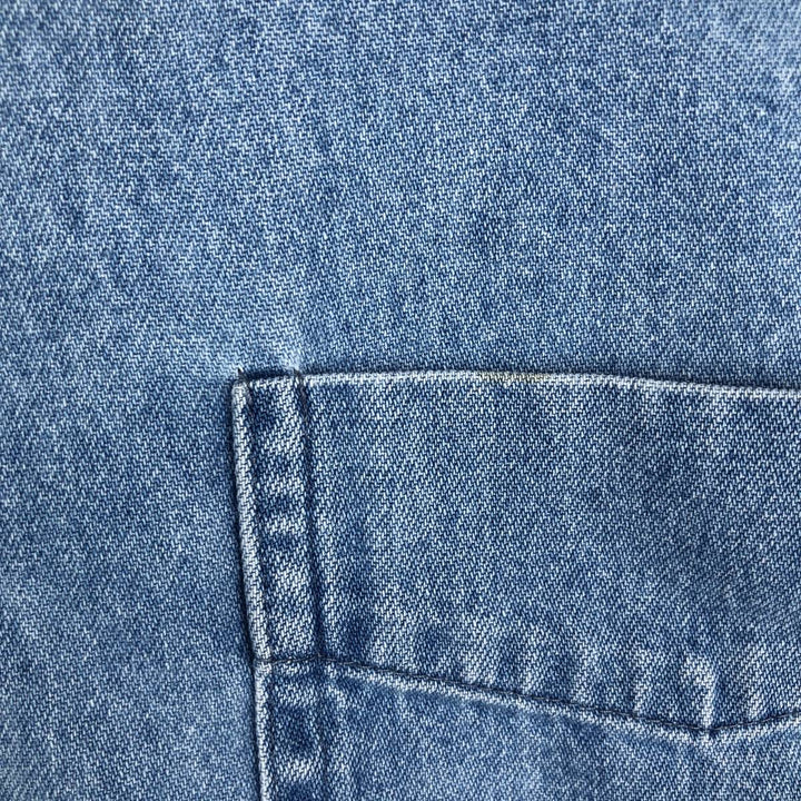 Dickies Long Sleeve Button Down Denim Shirt, Men's Size L cotton blue type Vintage Second Hand