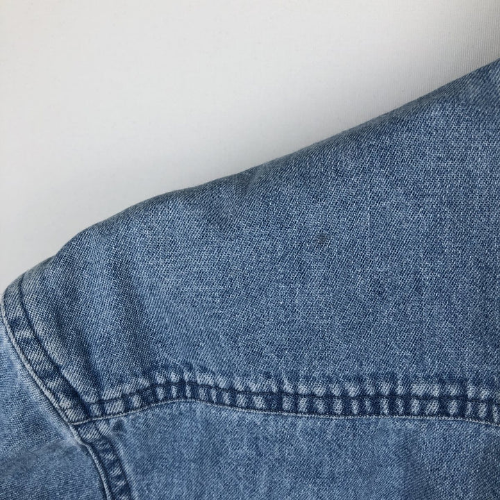 Dickies Long Sleeve Button Down Denim Shirt, Men's Size L cotton blue type Vintage Second Hand