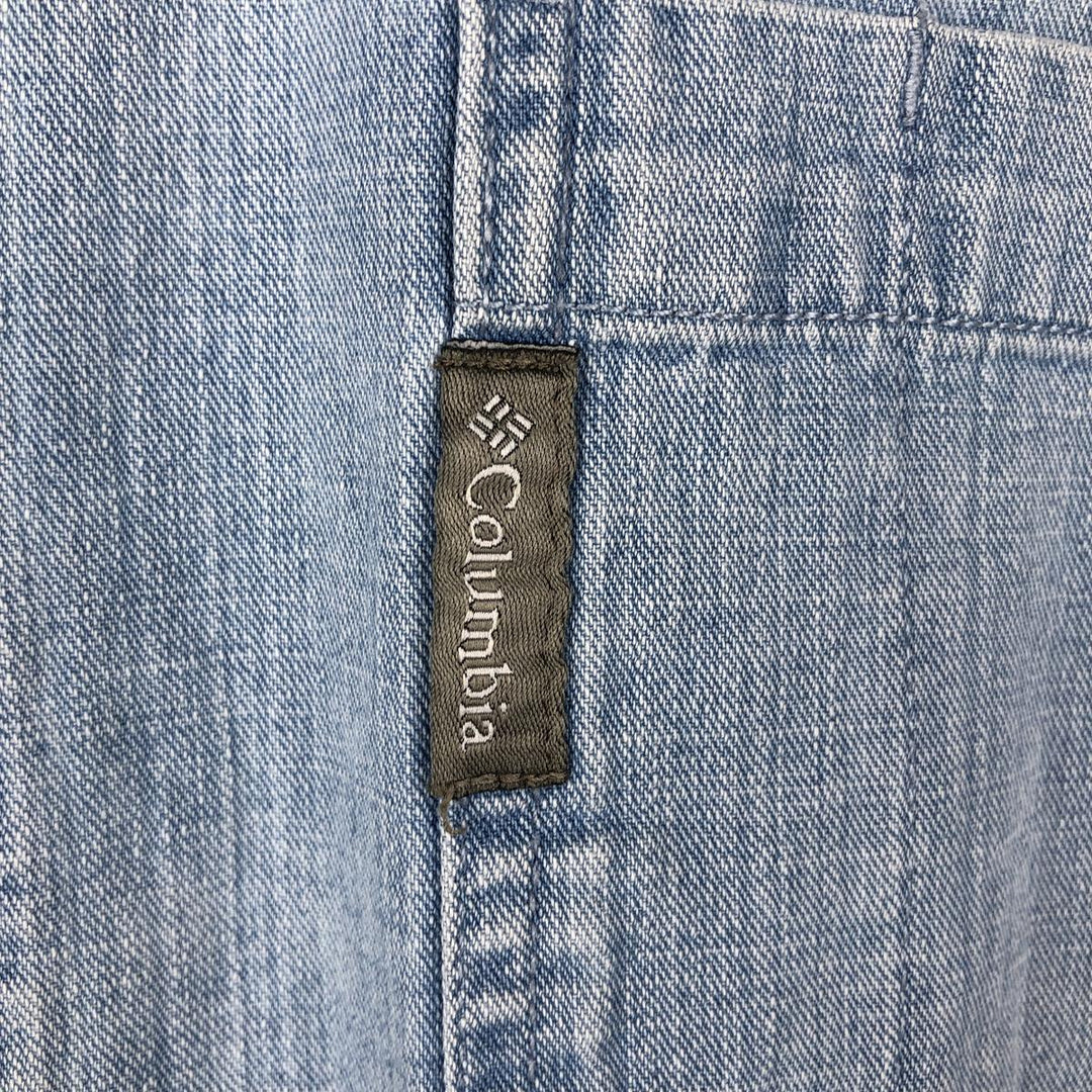 Columbia long-sleeved button-down denim shirt, men's size L (approx.), vintage. cotton blue type Vintage Second Hand