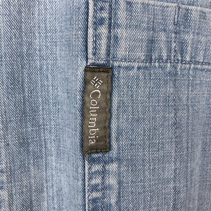 Columbia long-sleeved button-down denim shirt, men's size L (approx.), vintage. cotton blue type Vintage Second Hand