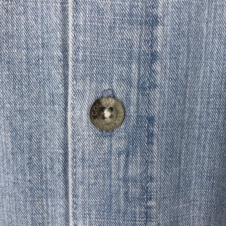 Columbia long-sleeved button-down denim shirt, men's size L (approx.), vintage. cotton blue type Vintage Second Hand