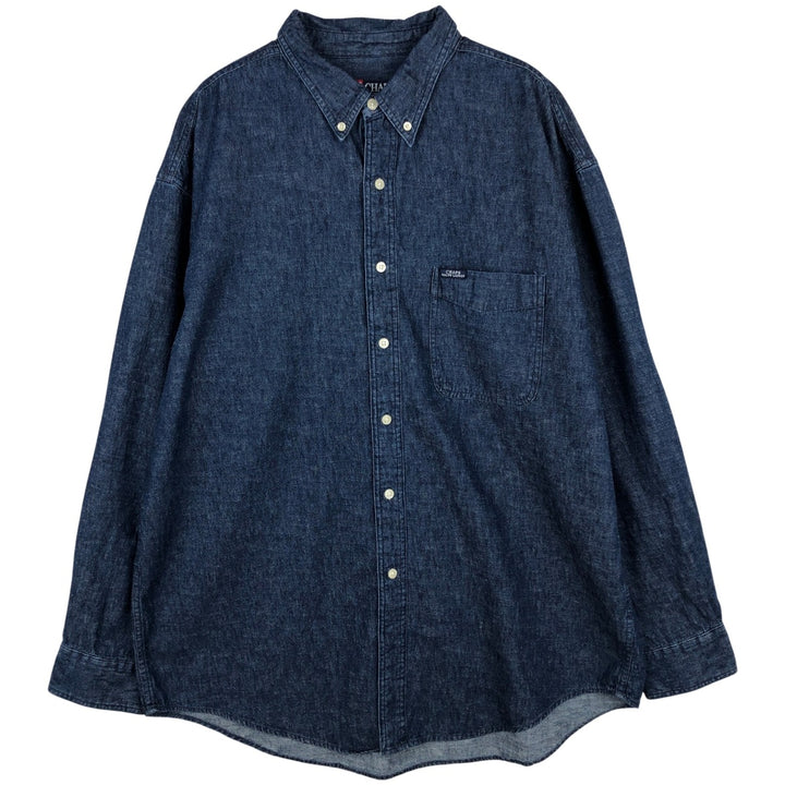 Ralph Lauren CHAPS Long Sleeve Button Down Denim Shirt Men's XL cotton blue type Vintage Second Hand