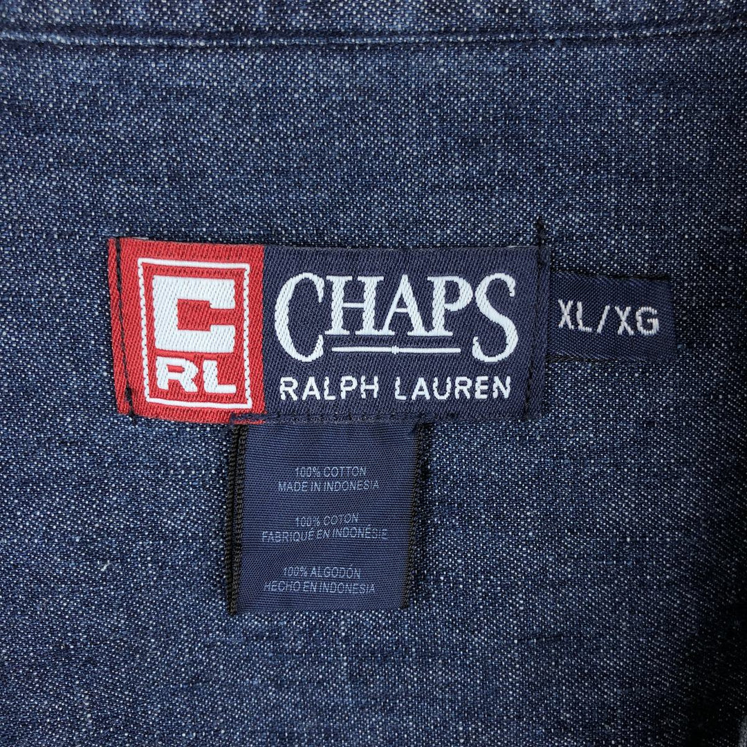 Ralph Lauren CHAPS Long Sleeve Button Down Denim Shirt Men's XL cotton blue type Vintage Second Hand
