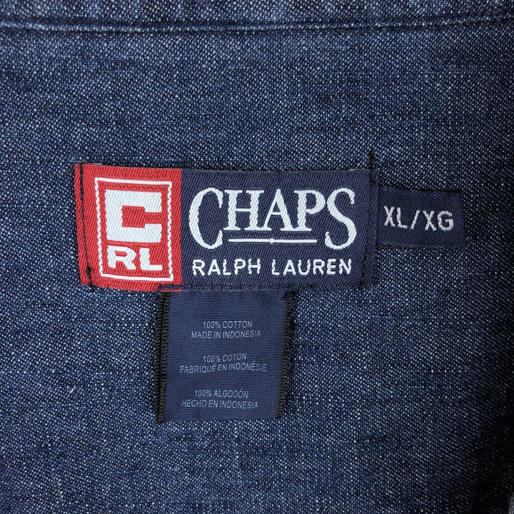 Ralph Lauren CHAPS Long Sleeve Button Down Denim Shirt Men's XL cotton blue type Vintage Second Hand
