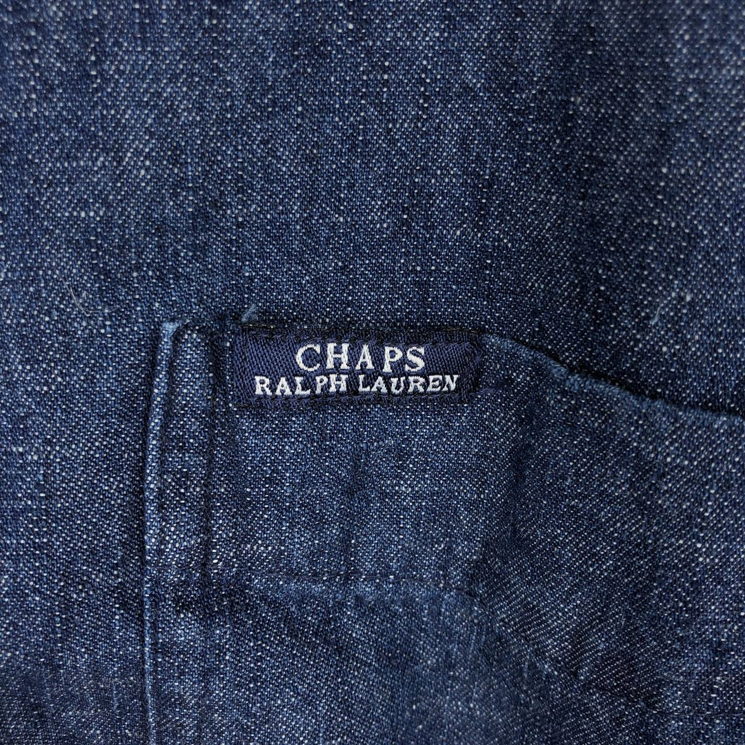 Ralph Lauren CHAPS Long Sleeve Button Down Denim Shirt Men's XL cotton blue type Vintage Second Hand
