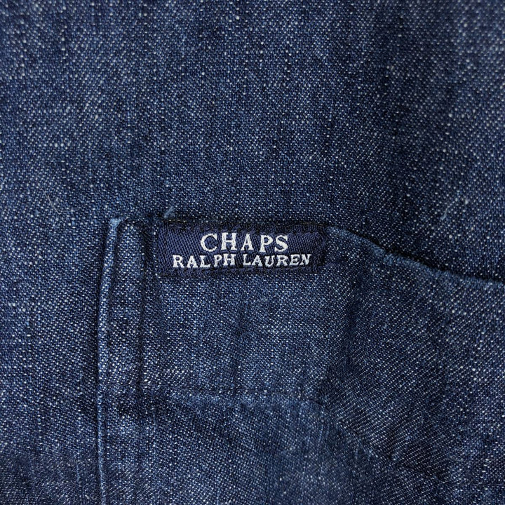 Ralph Lauren CHAPS Long Sleeve Button Down Denim Shirt Men's XL cotton blue type Vintage Second Hand