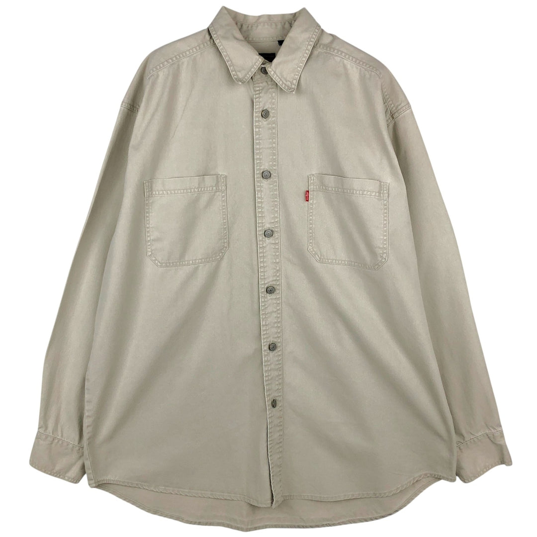 Levi's Red Tab Long Sleeve Denim Shirt, Men's Size L cotton Beige type Vintage Second Hand
