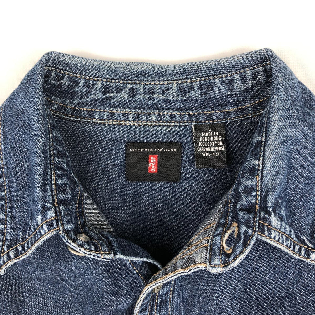 Levi's Red Tab Long Sleeve Denim Shirt, Men's Size L cotton blue type Vintage Second Hand