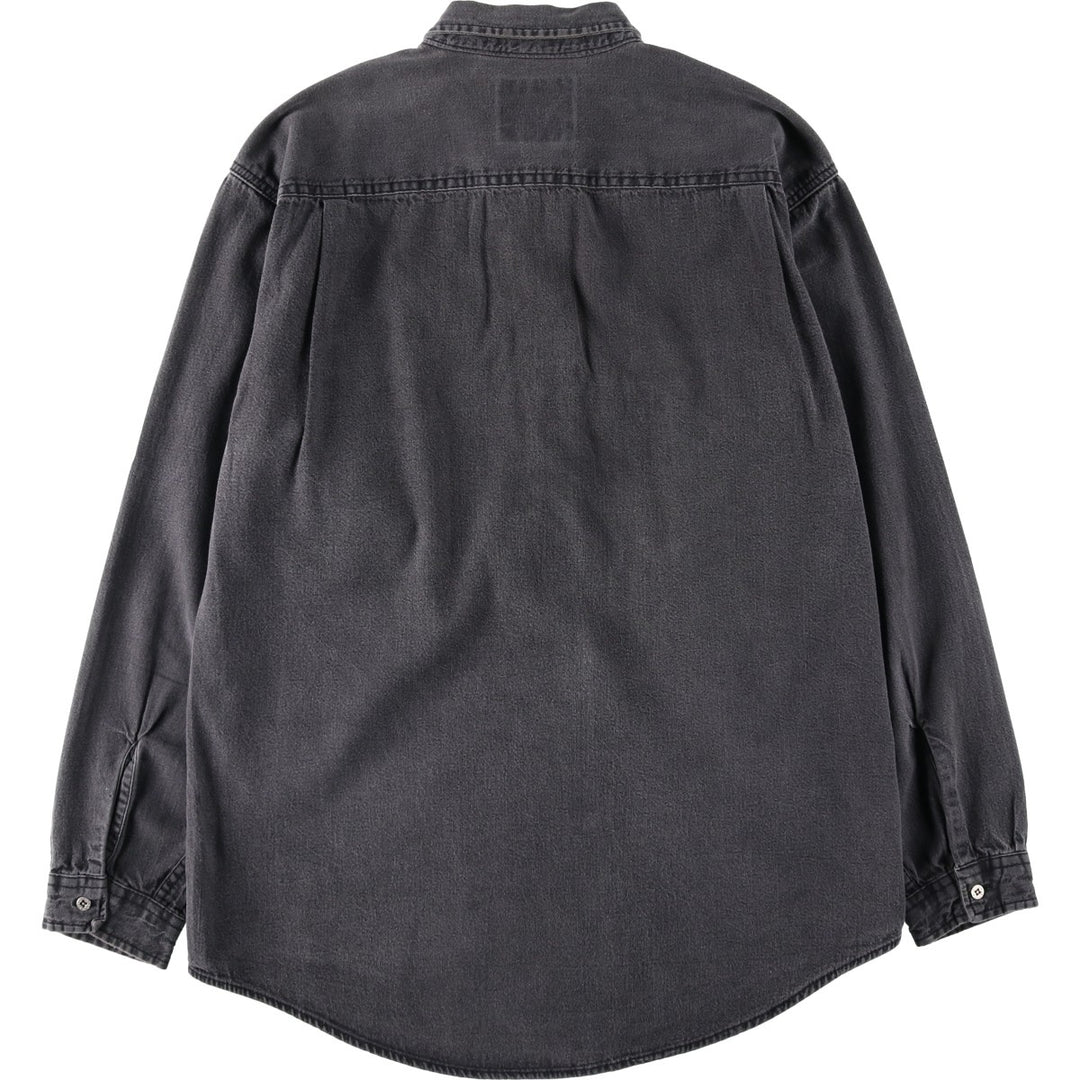 Levi's RED TAB Long-Sleeve Black Denim Shirt, Men's Size L (approx.) cotton black type Vintage Second Hand