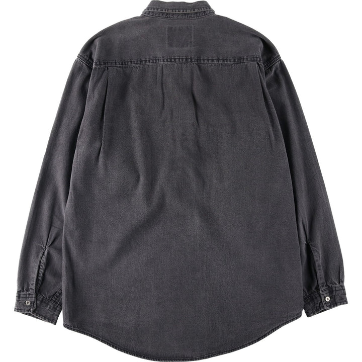 Levi's RED TAB Long-Sleeve Black Denim Shirt, Men's Size L (approx.) cotton black type Vintage Second Hand