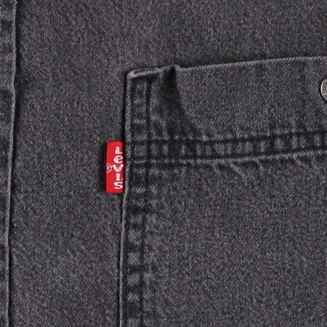 Levi's RED TAB Long-Sleeve Black Denim Shirt, Men's Size L (approx.) cotton black type Vintage Second Hand