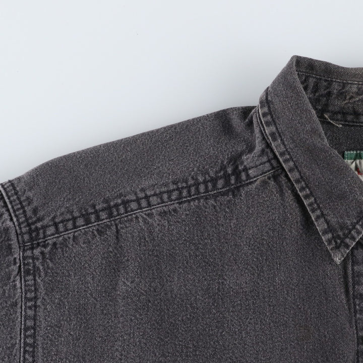 Levi's RED TAB Long-Sleeve Black Denim Shirt, Men's Size L (approx.) cotton black type Vintage Second Hand