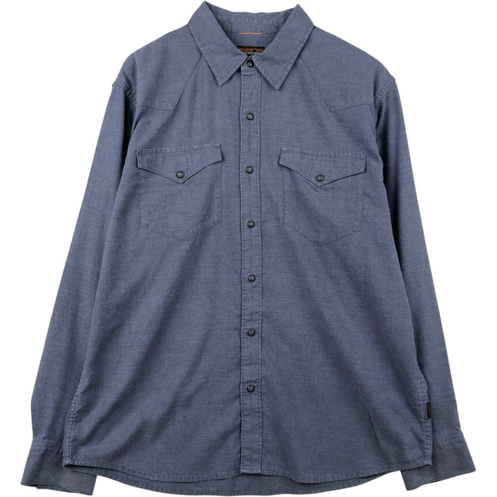 Patagonia 53330SP19 Long-Sleeve Western Shirt, Men's Size L (approx.) Hemp navy blue type Vintage Second Hand