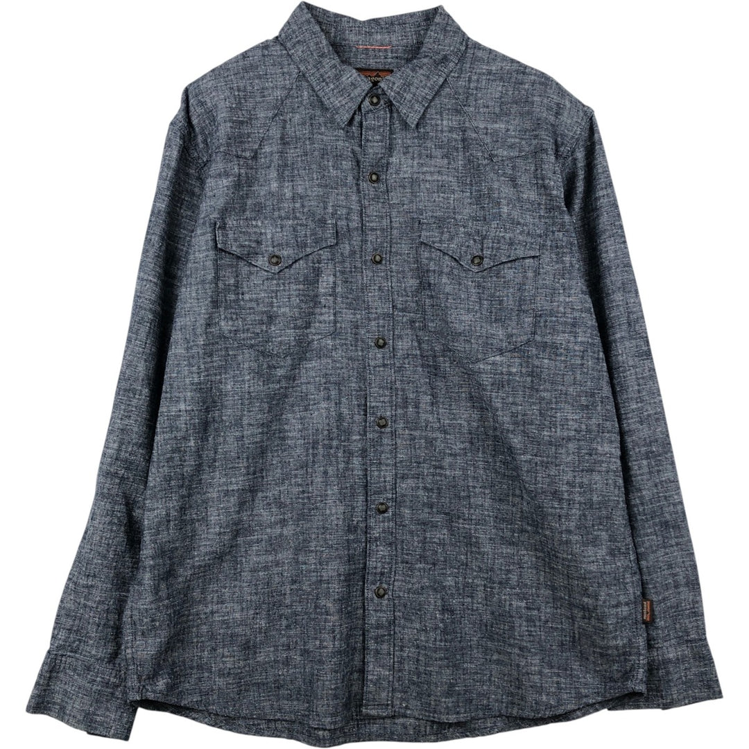 Patagonia 53330FA21 Long-Sleeve Western Shirt, Men's Size L (approx.) Hemp navy blue type Vintage Second Hand