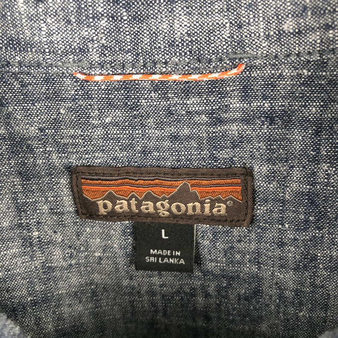 Patagonia 53330FA21 Long-Sleeve Western Shirt, Men's Size L (approx.) Hemp navy blue type Vintage Second Hand