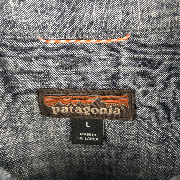 Patagonia 53330FA21 Long-Sleeve Western Shirt, Men's Size L (approx.) Hemp navy blue type Vintage Second Hand
