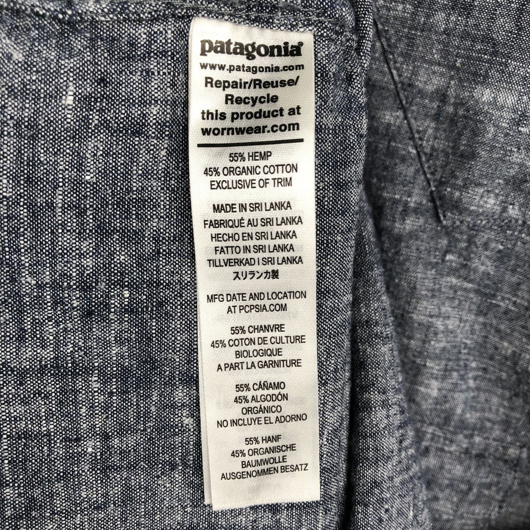 Patagonia 53330FA21 Long-Sleeve Western Shirt, Men's Size L (approx.) Hemp navy blue type Vintage Second Hand