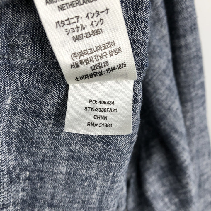 Patagonia 53330FA21 Long-Sleeve Western Shirt, Men's Size L (approx.) Hemp navy blue type Vintage Second Hand