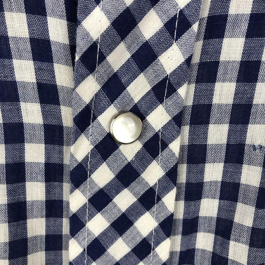 Lee Check Pattern Gingham Check Long-Sleeve Western Shirt, Men's Size L (approx.) unclear blue type Vintage Second Hand