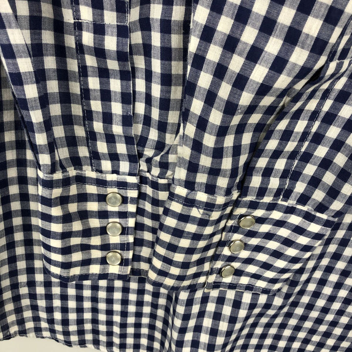 Lee Check Pattern Gingham Check Long-Sleeve Western Shirt, Men's Size L (approx.) unclear blue type Vintage Second Hand