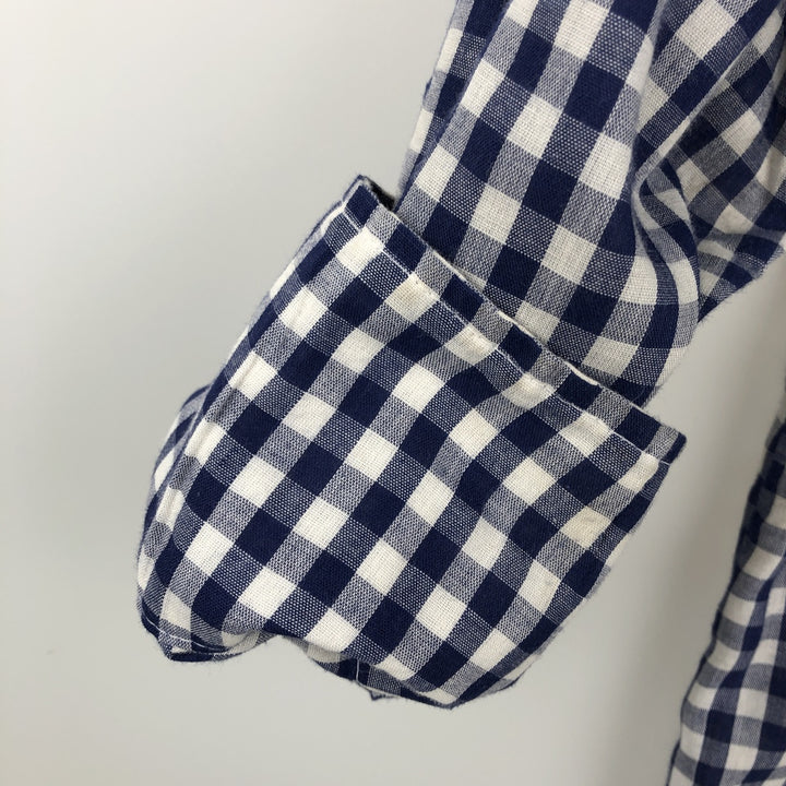 Lee Check Pattern Gingham Check Long-Sleeve Western Shirt, Men's Size L (approx.) unclear blue type Vintage Second Hand