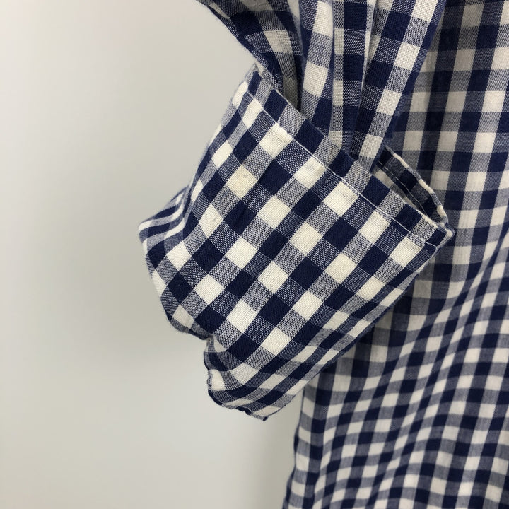 Lee Check Pattern Gingham Check Long-Sleeve Western Shirt, Men's Size L (approx.) unclear blue type Vintage Second Hand