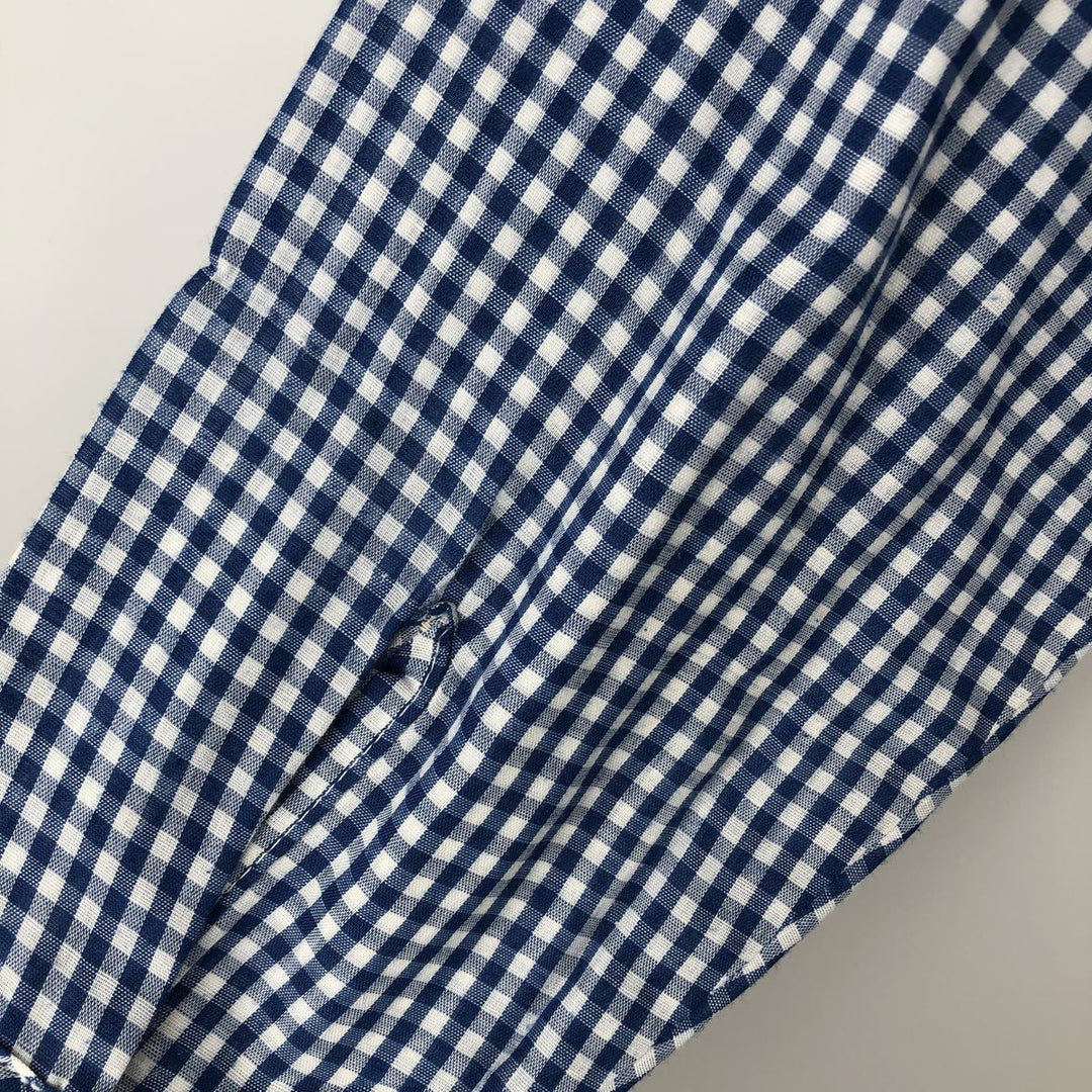 Wrangler Check Pattern Gingham Check Long Sleeve Western Shirt Men's XL (approx.) Vintage unclear blue type Vintage Second Hand