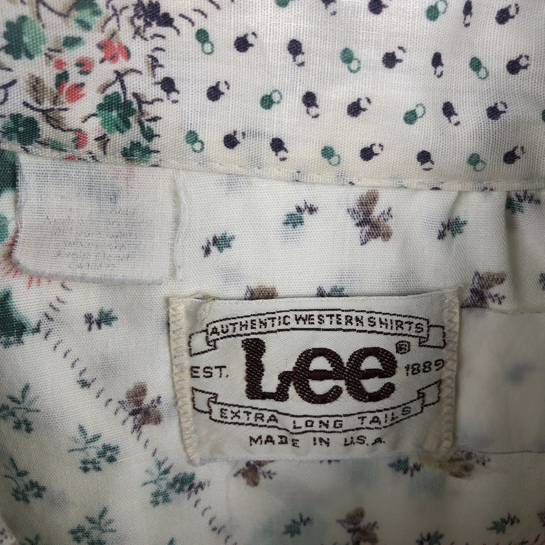 Lee all-over paisley pattern floral long-sleeved Western shirt, made in USA, men's size L equivalent, vintage. unclear white type Vintage Second Hand