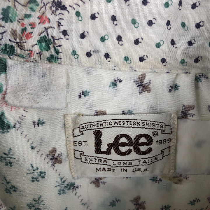 Lee all-over paisley pattern floral long-sleeved Western shirt, made in USA, men's size L equivalent, vintage. unclear white type Vintage Second Hand